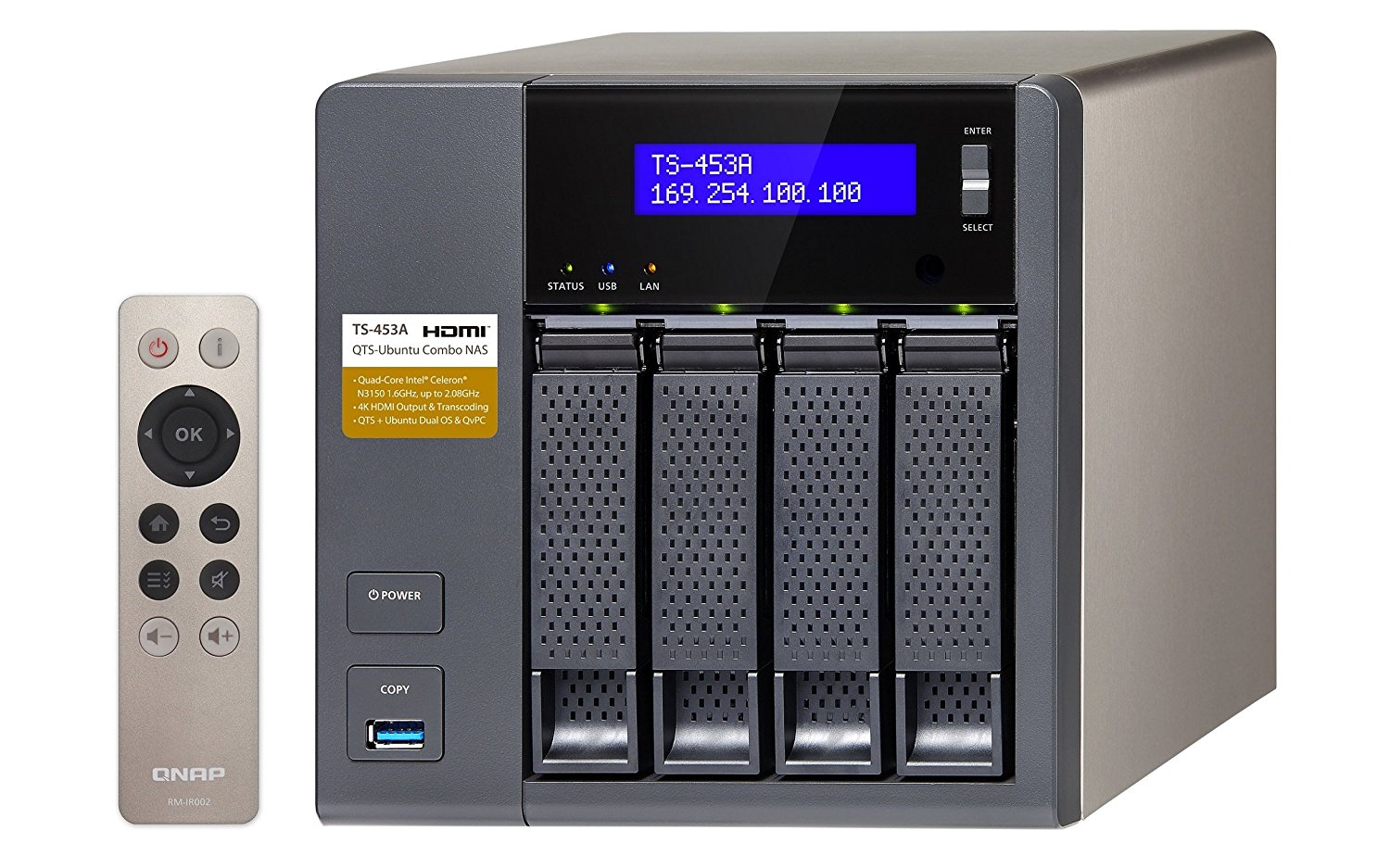 【Cybersale】QNAP TS-453A-4G NAS System 4-Bay QTS-Linux Combo NAS