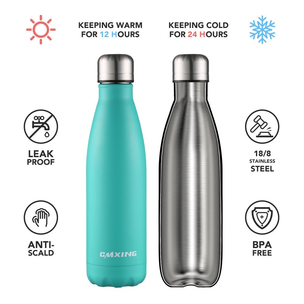 cmxing Doppelwandige Thermosflasche 500 mL/750 mL mit Tasche BPA-Frei 