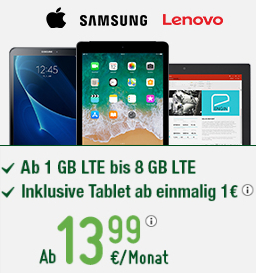 Lte Datentarife Fur Zuhause Unterwegs Tableteffekt Mtl 24